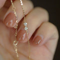 S925 silver-plated 14K yellow gold bow inlaid with very fine bracelet