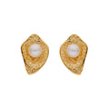 S925 sterling silver inlaid natural pearl earrings