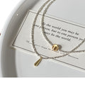925 Broken Silver Golden Water Drop Cat Eye Necklace