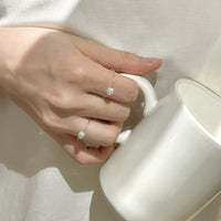 Slim 14k gold pearl ring