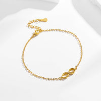 Stainless steel diamond studded infinite loop 8-shaped necklace bracelet earring set