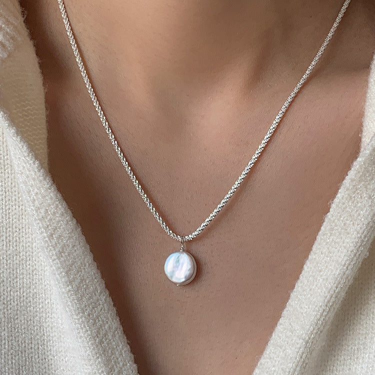 S925 Sterling Silver Baroque Freshwater Pearl Necklace