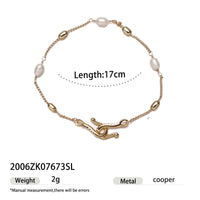 High color retention brass plating real gold natural real pearl bracelet