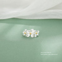 S999 foot silver elegant gardenia series set earrings ring necklace
