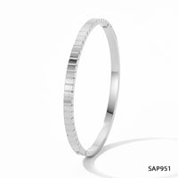 Colorfast diamond-encrusted stainless steel bracelet