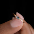 Full body s925 pure silver blue stone horse eye ring