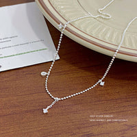 S925 sterling silver necklace zircon pendant drop-shaped