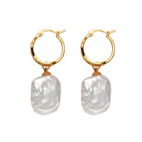 S925 Sterling Silver with Natural Baroque Pearl Earrings