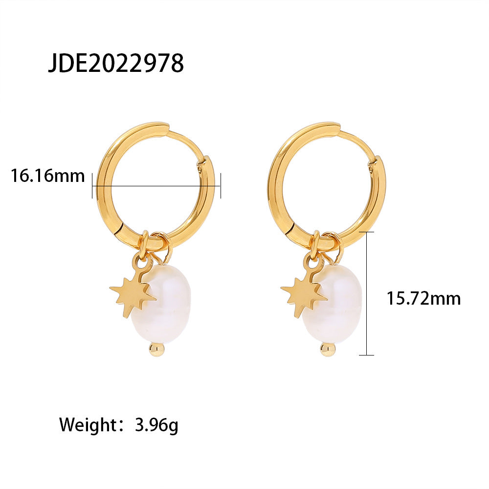 Stainless Steel Bow Necklace Zircon Earrings Titanium Steel Ring
