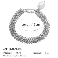 High color retention brass plating real gold natural real pearl bracelet