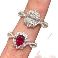 All-body S925 Sterling Silver Fashion Fireworks with Pigeon Egg Oval Ring
