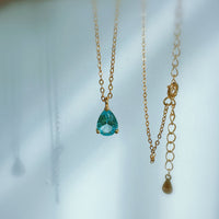 S925 sterling silver sky blue drop necklace ring