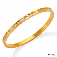Colorfast diamond-encrusted stainless steel bracelet