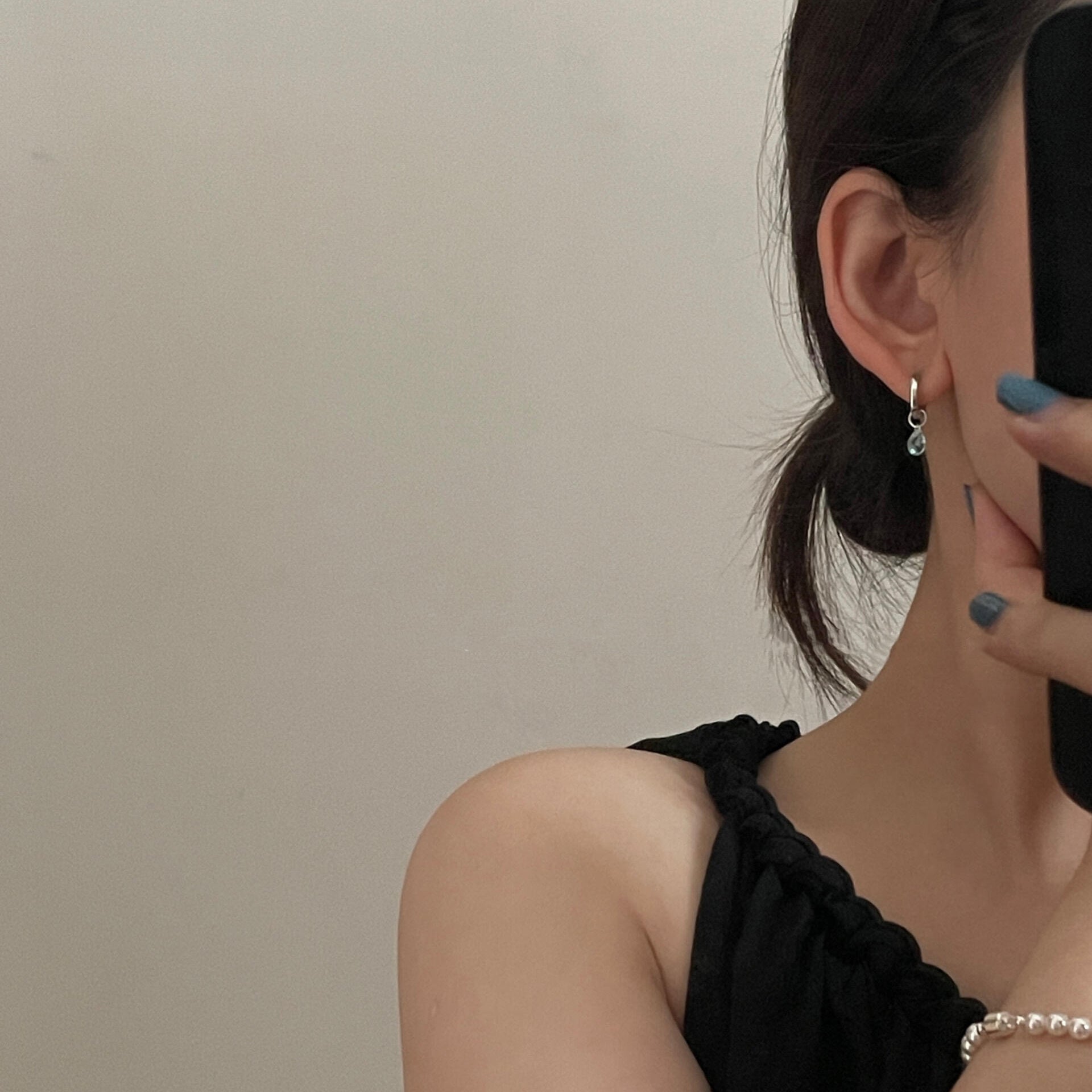 S925 Sterling Silver Blue Drop Earrings