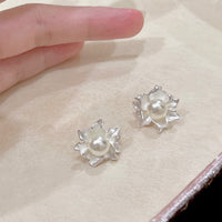 S925 Sterling Silver Pure White Jasmine Earrings
