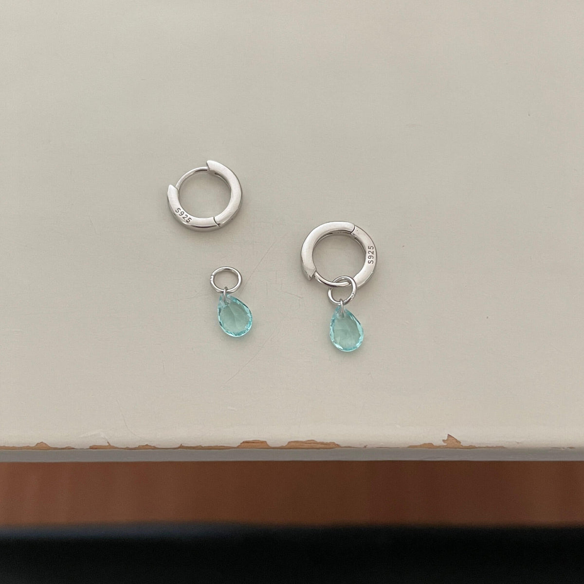 S925 Sterling Silver Blue Drop Earrings