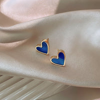 925 silver needle blue love earrings