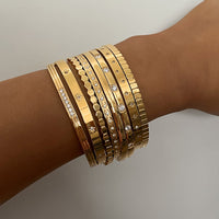 Colorfast diamond-encrusted stainless steel bracelet