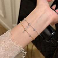 Four-leaf Clover Tassel Zircon S925 Sterling Silver Bracelet