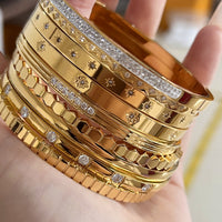 Colorfast diamond-encrusted stainless steel bracelet