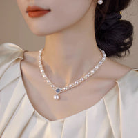 Freshwater Pearl Sea Blue Treasure S925 Necklace