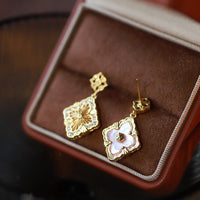 Double-sided Four-leaf Clover Earrings