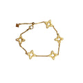 Retro Cut Out Brushed Four-Leaf Clover Bracelet