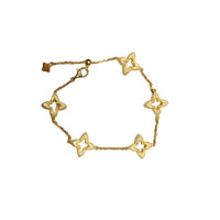 Retro Cut Out Brushed Four-Leaf Clover Bracelet