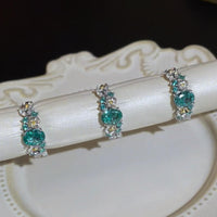 S925 sterling silver flower fairy blue hydrangea paraiba ring