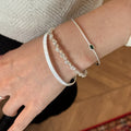 silver Fine Bracelet dark blue Stone Wide-brimmed Vertical Half Bracelet