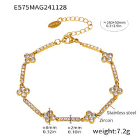 Stainless Steel Handmade Inlaid Super Flash Geometric Zircon Gestar Bracelet