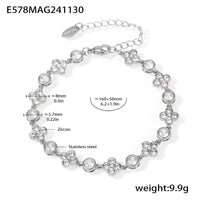 Stainless Steel Handmade Inlaid Super Flash Geometric Zircon Gestar Bracelet