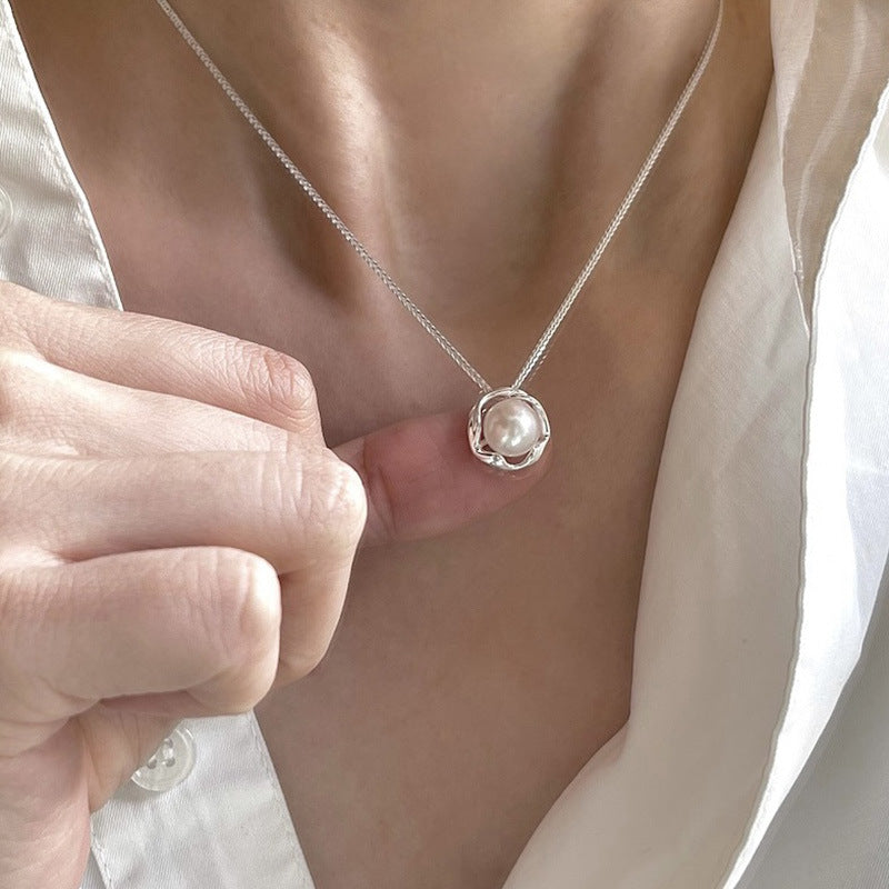 s925 sterling silver pearl necklace