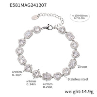 Stainless Steel Handmade Inlaid Super Flash Geometric Zircon Gestar Bracelet