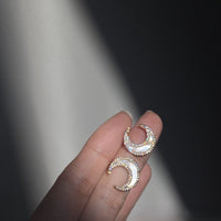 Moon studded shell earrings