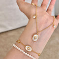 Natural Beimu star chart, shell star necklace, bracelet set