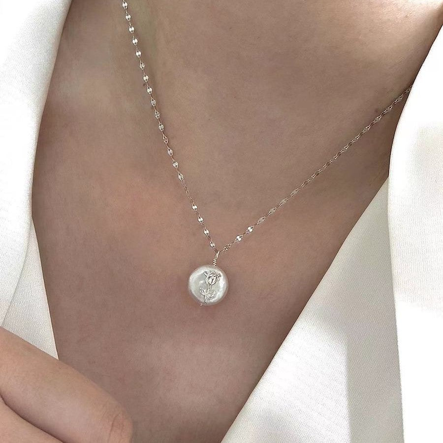 baroque pearl S925 sterling silver necklace