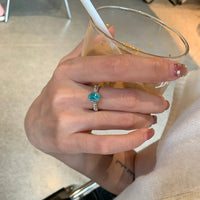 Sapphire and diamond ring s925 pure silver