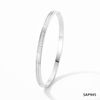 Colorfast diamond-encrusted stainless steel bracelet
