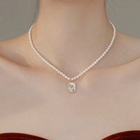 Rose Square Fritillaria Pearl Necklace