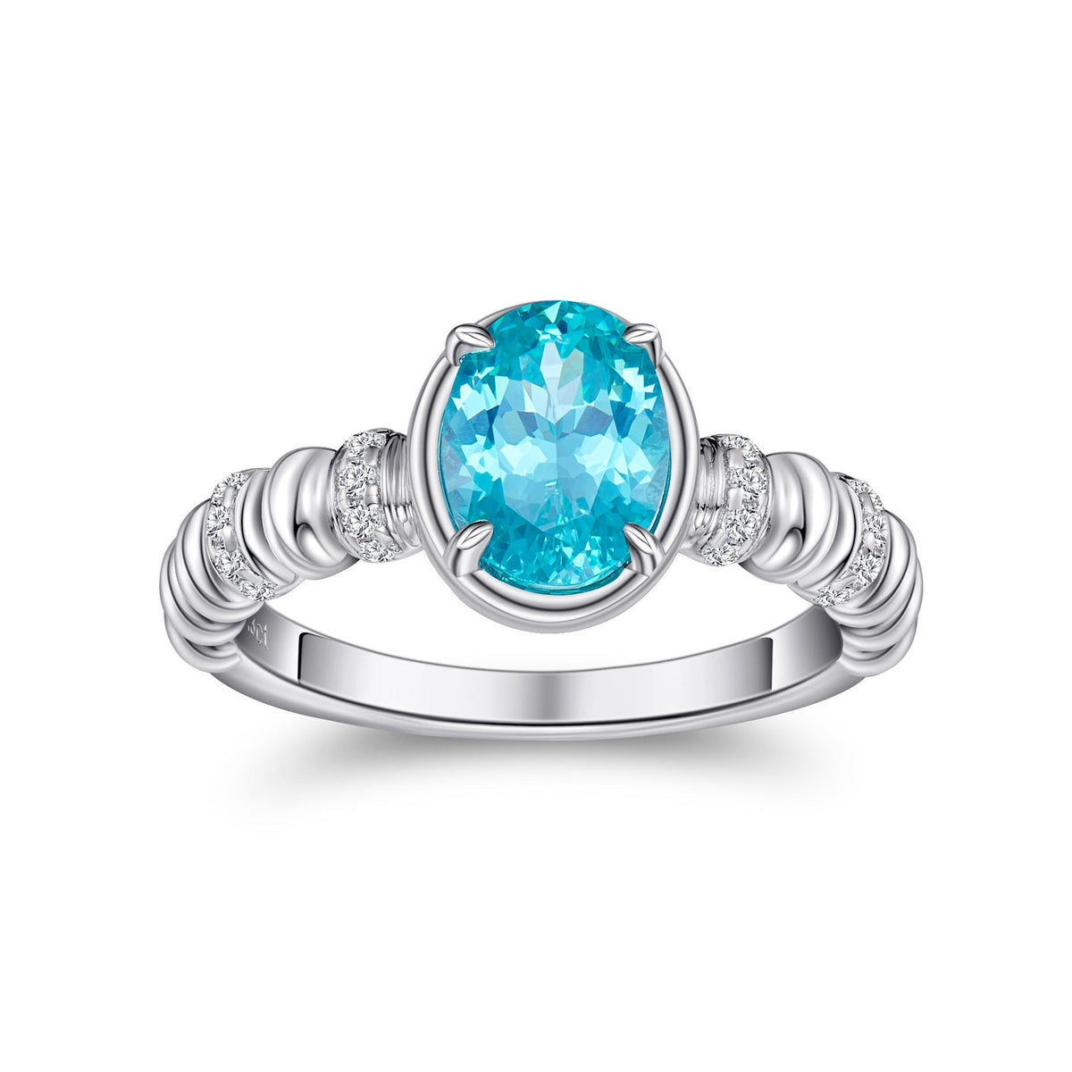 Sapphire and diamond ring s925 pure silver