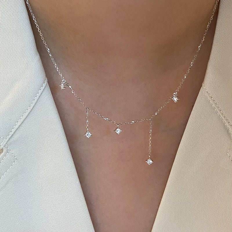 S925 Silver Plated 18K Gold Zircon Necklace