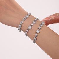 5A Zircon Six Leaf Flower Round Diamond Heavy Industry Design Bracelet