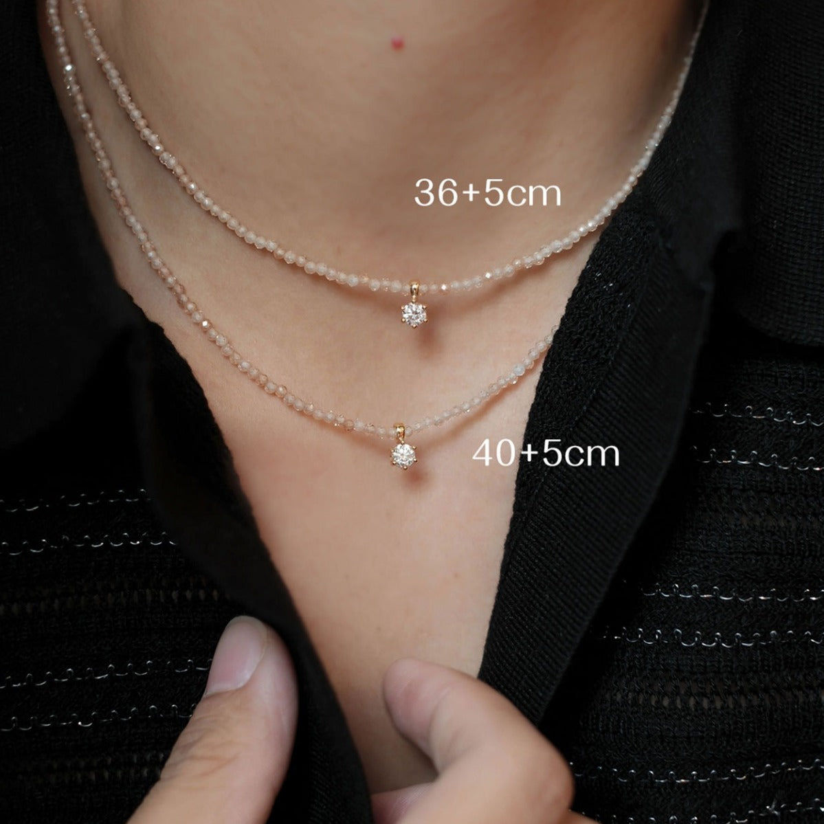 Champagne Crystal Zircon Moissanite Sterling Silver Necklace