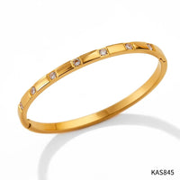 Colorfast diamond-encrusted stainless steel bracelet