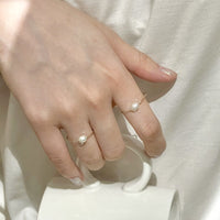 Slim 14k gold pearl ring