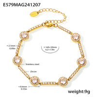 Stainless Steel Handmade Inlaid Super Flash Geometric Zircon Gestar Bracelet