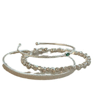 silver Fine Bracelet dark blue Stone Wide-brimmed Vertical Half Bracelet