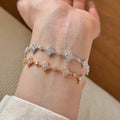 Clover Pulling High Carbon Diamond Bracelet