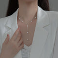 S925 Silver Sparkling Diamond Circular Spaced Bead Necklace